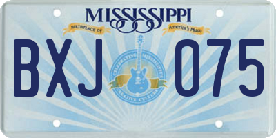MS license plate BXJ075