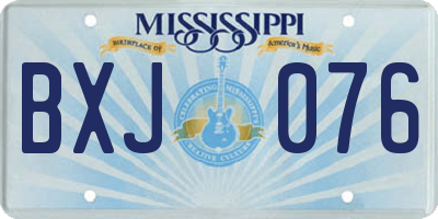 MS license plate BXJ076