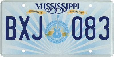 MS license plate BXJ083