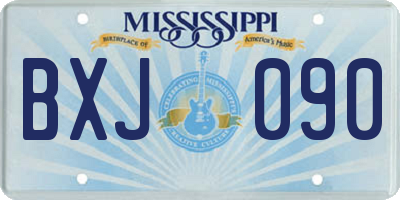 MS license plate BXJ090