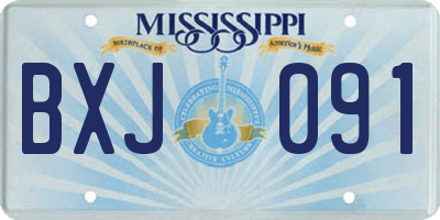 MS license plate BXJ091