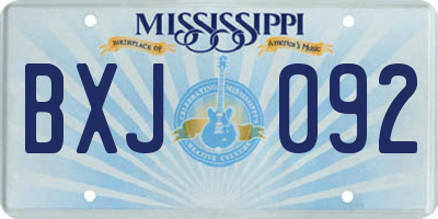 MS license plate BXJ092