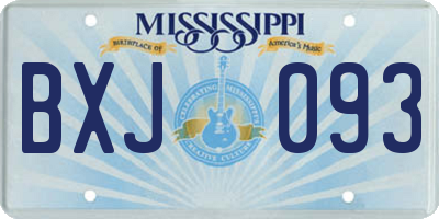 MS license plate BXJ093