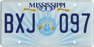 MS license plate BXJ097