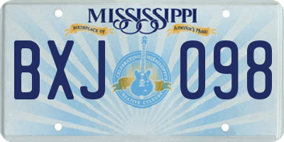 MS license plate BXJ098