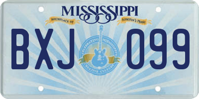 MS license plate BXJ099