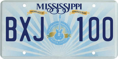 MS license plate BXJ100
