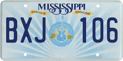 MS license plate BXJ106
