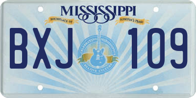 MS license plate BXJ109