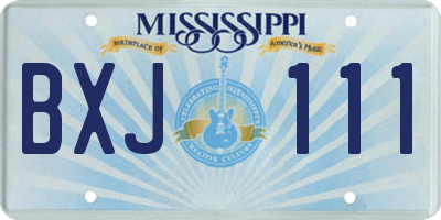 MS license plate BXJ111