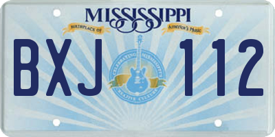 MS license plate BXJ112