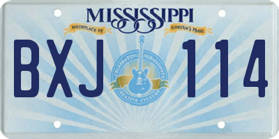 MS license plate BXJ114