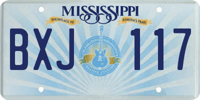 MS license plate BXJ117