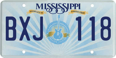 MS license plate BXJ118