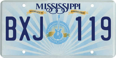 MS license plate BXJ119