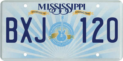 MS license plate BXJ120