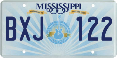 MS license plate BXJ122