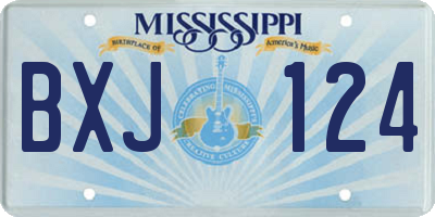 MS license plate BXJ124