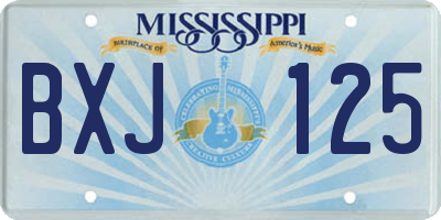 MS license plate BXJ125