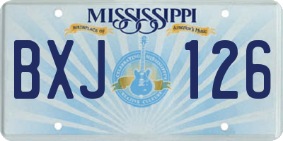 MS license plate BXJ126