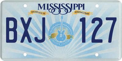 MS license plate BXJ127