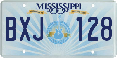 MS license plate BXJ128