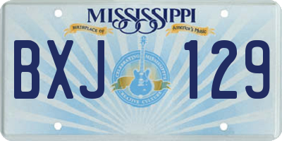 MS license plate BXJ129