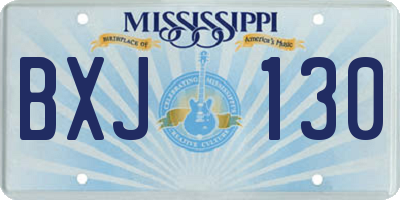 MS license plate BXJ130