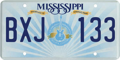 MS license plate BXJ133