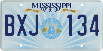 MS license plate BXJ134