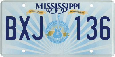 MS license plate BXJ136