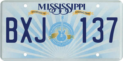 MS license plate BXJ137