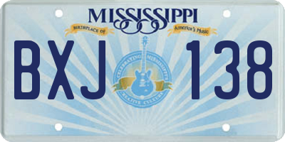 MS license plate BXJ138