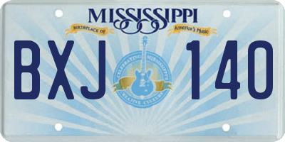 MS license plate BXJ140