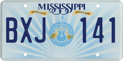 MS license plate BXJ141
