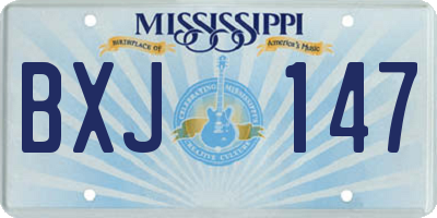 MS license plate BXJ147