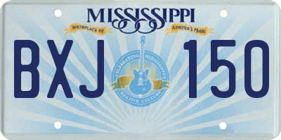 MS license plate BXJ150