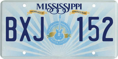MS license plate BXJ152