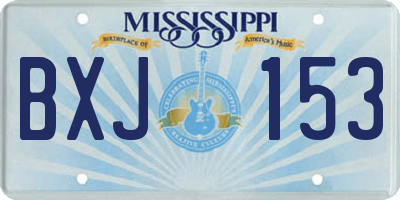 MS license plate BXJ153