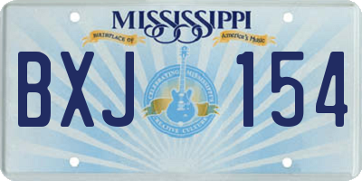 MS license plate BXJ154