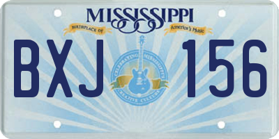 MS license plate BXJ156
