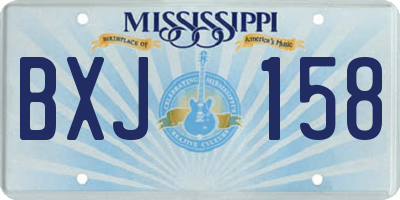 MS license plate BXJ158