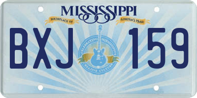 MS license plate BXJ159