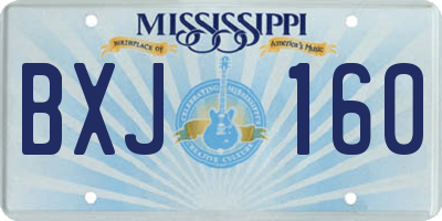 MS license plate BXJ160