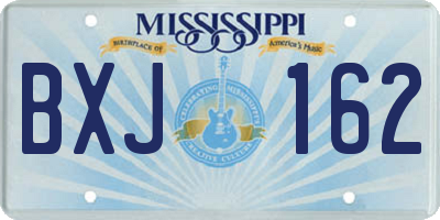 MS license plate BXJ162