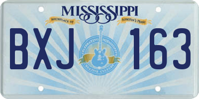 MS license plate BXJ163