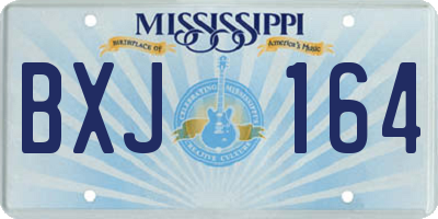 MS license plate BXJ164