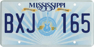 MS license plate BXJ165
