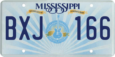 MS license plate BXJ166