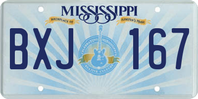 MS license plate BXJ167